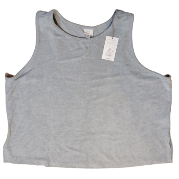 NWT A NEW DAY Terry Tank Top, Light Green, Size 2X - Picture 3 of 10